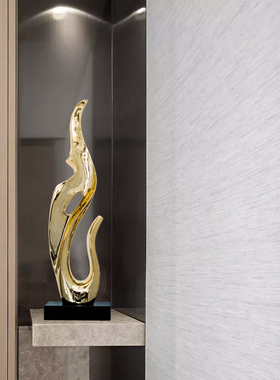 轻奢树脂雕塑摆件艺术装饰品电镀玄关摆饰样板房客厅大厅创意摆设