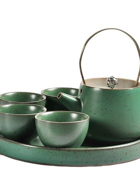 新中式茶具套装摆件样板房客厅售楼处茶几陶瓷材质家居软装用品