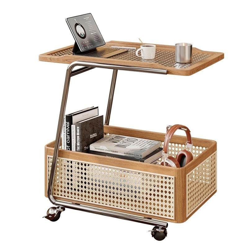 实木边几可移动收纳小推车客厅沙发储物置物架带轮现代简约小茶几,淘宝优惠券,粉丝福利购,淘宝优惠卷