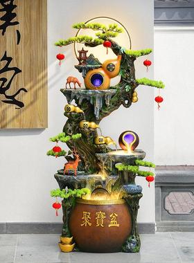风水轮流水生财循环水摆件装饰客厅玄关乔迁新居礼品招财喷泉摆件