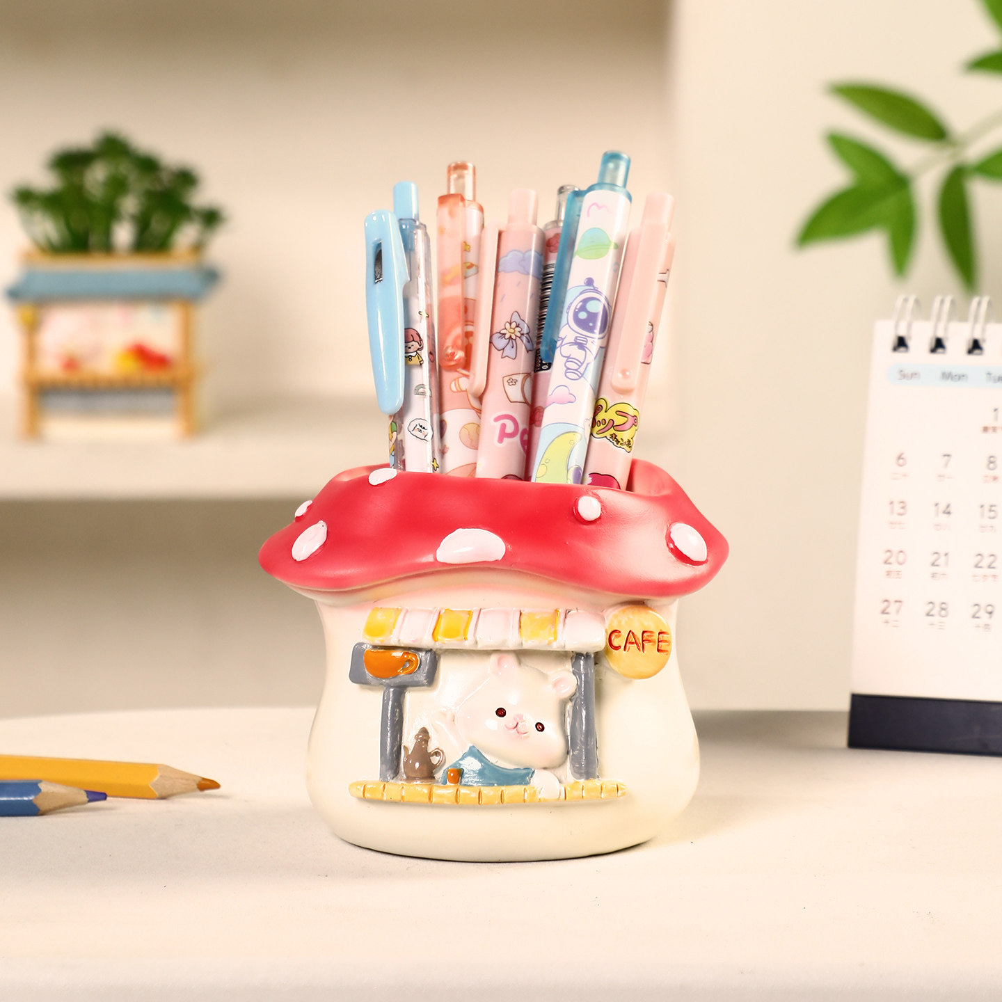 创意小动物笔筒摆件可爱多肉盆栽花盆儿童桌面装饰品学生生日礼物,淘宝优惠券,粉丝福利购,淘宝优惠卷