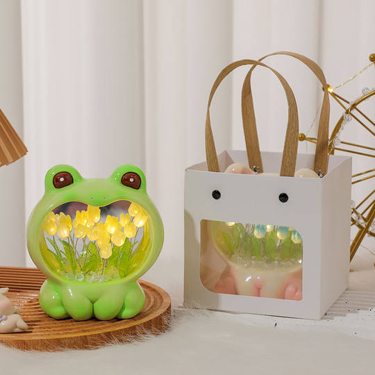Tulip night light ornaments, handmade flowers, cute pets, study decorations, gifts for best friends and teachers
