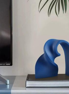 形锦轩NJ052代阁现轻奢极简板异抽象扭曲飘带样书房客厅卧室玄关