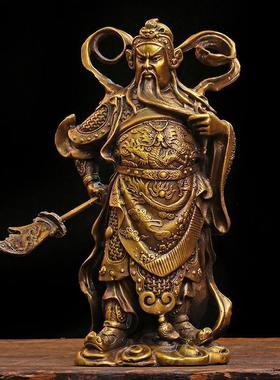 纯铜韦陀菩萨摆件 镇宅武财新款 伽蓝菩关公萨韦陀护法铜像