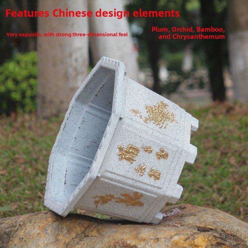 特大型古董加厚大直径树脂花盆庭院大厅盆景铁树果树八角形大花盆,淘宝优惠券,粉丝福利购,淘宝优惠卷