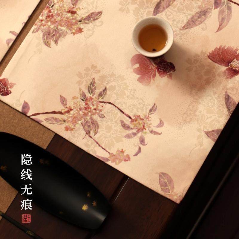 台隆金 防水茶铺席方布艺中式桌垫茶垫子茶道配件防水仿香云纱,淘宝优惠券,粉丝福利购,淘宝优惠卷