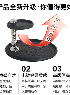 法式轻奢香薰托盘化妆室轻奢蜡烛底座烛台桌面洞石摆件单双层托盘