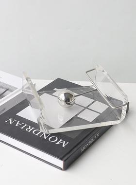 现饰代亚克纳力不锈钢酒店客厅餐厅桌面餐巾架纸巾盒BJ0184装压收