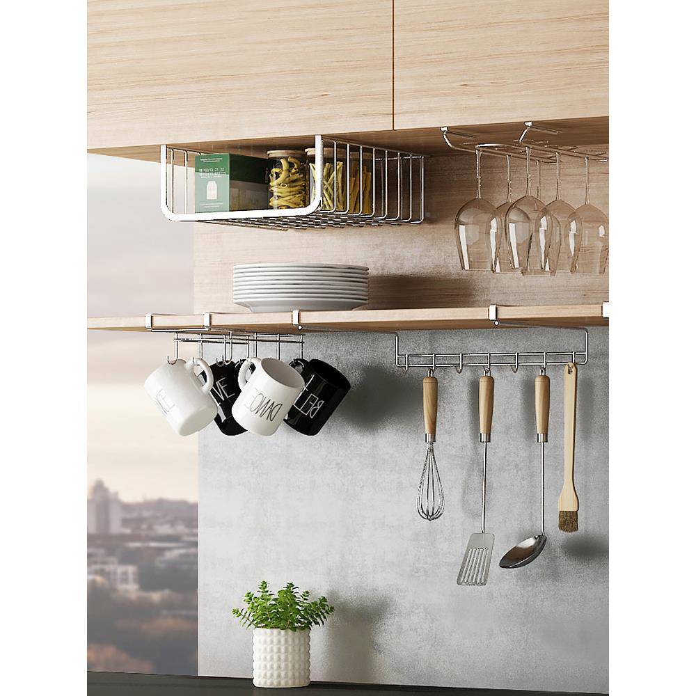 61K3篮F76MJ6TH打孔柜下置物架橱304不锈钢柜门吊式免下挂厨房吊 - 图3