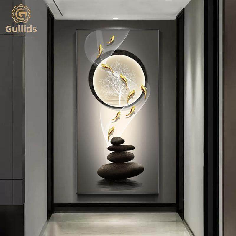 入户玄关装饰画2025新款高级感九鱼图走廊过道尽头墙壁画简约挂画,淘宝优惠券,粉丝福利购,淘宝优惠卷