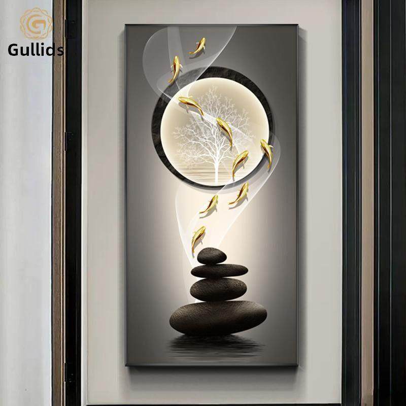 入户玄关装饰画2025新款高级感九鱼图走廊过道尽头墙壁画简约挂画,淘宝优惠券,粉丝福利购,淘宝优惠卷