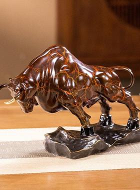 朱炳仁铜大展宏图客厅装饰牛摆件办公桌摆件铜工艺礼品摆饰高档礼