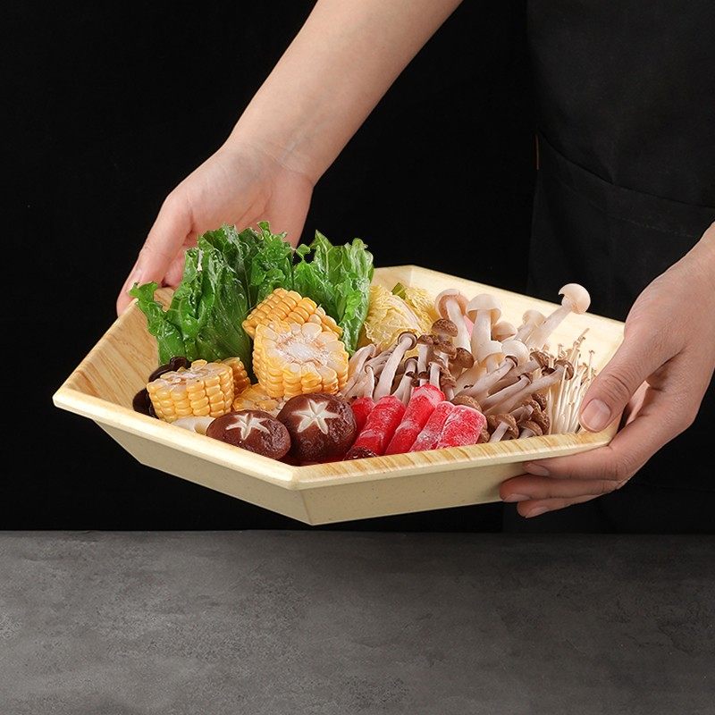 A5密胺盘仿木纹韩式烤肉盘火锅盘寿司摆盘椭圆凉菜甜品盘仿瓷商用,淘宝优惠券,粉丝福利购,淘宝优惠卷