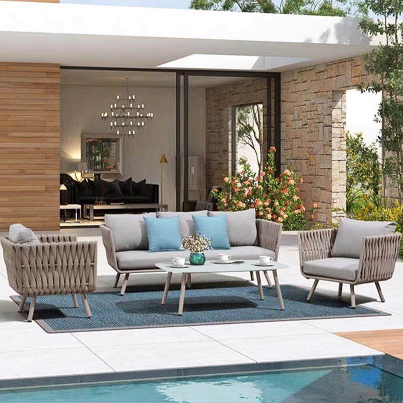 北欧户外沙发庭院露天阳台藤椅茶几组合防水防晒室外休闲 藤编沙,淘宝优惠券,粉丝福利购,淘宝优惠卷