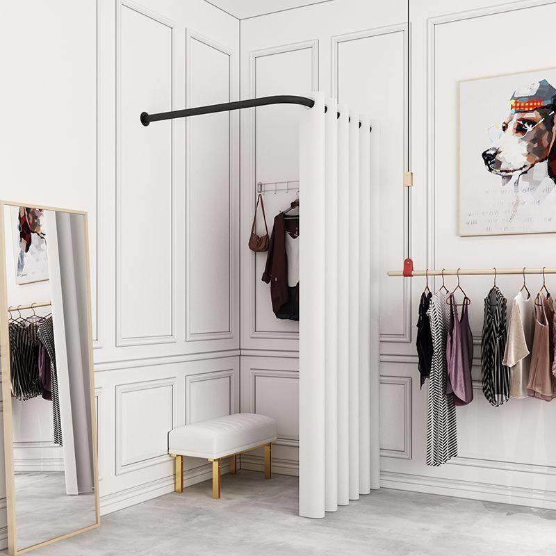 L型简易试衣间门帘 临时活动变携更衣室轨道服装店铁艺试衣杆架子,淘宝优惠券,粉丝福利购,淘宝优惠卷