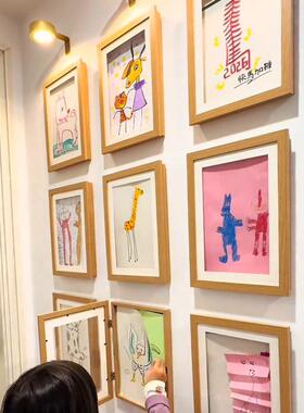 儿童画框作品裱画框翻盖磁吸展示框A4a3画纸奖状收纳儿童绘画相框