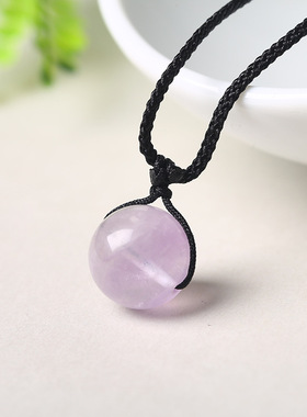 水晶项链女吊坠草莓晶薰衣草紫水晶白水晶闺蜜礼物百搭时尚