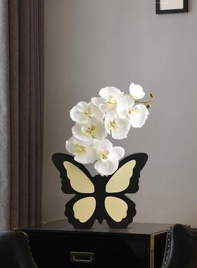 法式中古风蝴蝶花瓶摆件现代高级感客厅电视玄关柜家居小众装饰品