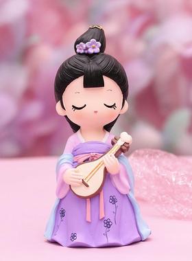 古风娃娃汉服小摆件西安文创纪念品手办人偶玩偶树脂唐装仕女女孩