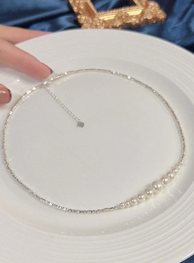 2026新款锁骨链碎银子项链独特高级感珍珠配裙子女款颈链轻奢饰品