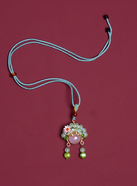 原创古风汉服璎珞项链刀马旦毛衣链可调节步摇项链吊坠旗袍配饰