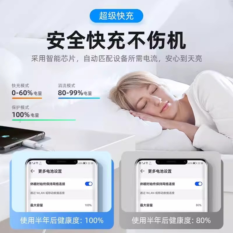 适用华为66W充电器头新款120W超级快充线正品套装120W闪充Mate60/50/40/30pro荣耀10v原配type-c数据线6A快充