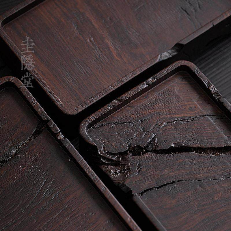 圭隐堂手工黑檀木实木壶承茶盘家用复古侘寂干泡台茶壶茶托盘茶台,淘宝优惠券,粉丝福利购,淘宝优惠卷