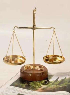 欧式进口铜天平摆件律师办公室纯铜开业覆古桌面招财天秤法律礼物