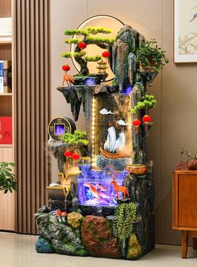 办公室流水、财富、鱼缸摆件、循环水、民宿、庭院氛围装饰、住宅