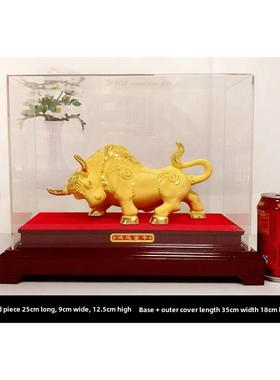 丝绒沙金幸运金牛座十二生肖牛装饰华尔街牛办公室带来财富和宝藏