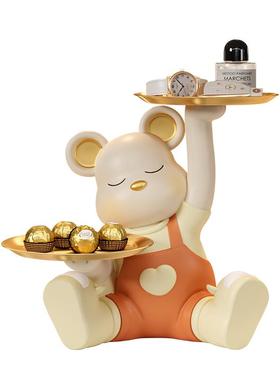 暴力熊钥匙收纳玄关摆件入户门口鞋柜桌面装饰品家居客厅乔迁礼物