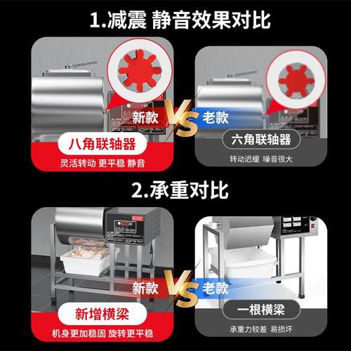 鸿艺腌制机腌肉机商用真空肉制品滚揉机腌料机搅拌机炸鸡食品设备 - 图3