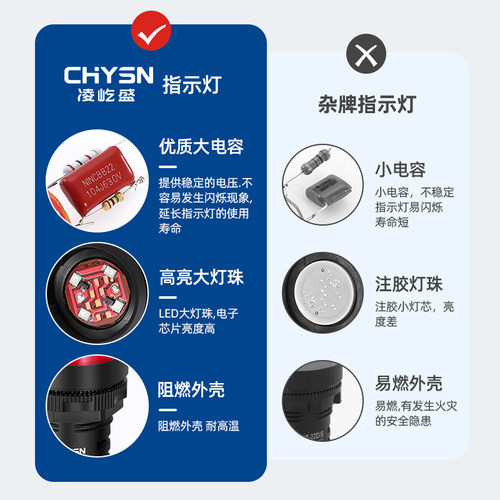 LED电源指示灯AD16-22DS工作配电箱控制柜信号灯12/16/22mm - 图0