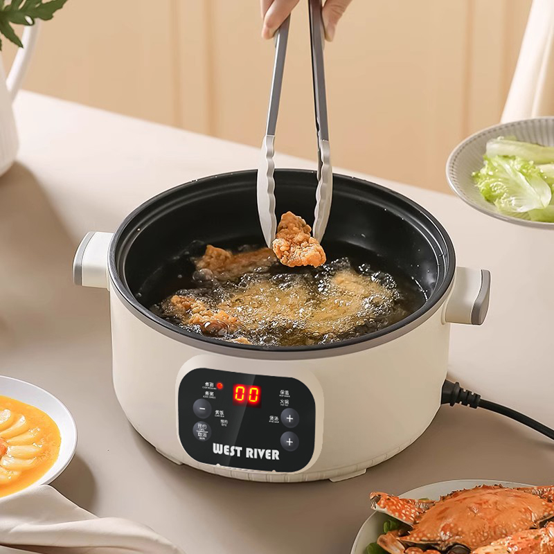 智能全自动电火锅不粘电饭煲电煮锅宿舍大容量电热锅多功能电蒸锅 - 图1