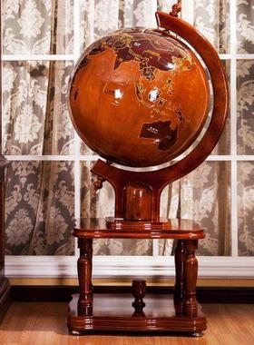 秦汉天禧实木地球仪摆件办公室装饰工艺开业庆典礼品毕业季送母校