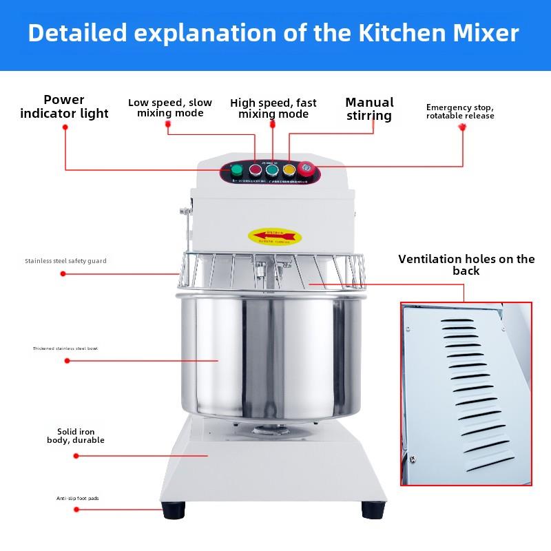 厨麦h20H30双动双速和面机商用静音变频打面机10/15/25公斤搅拌机 - 图0
