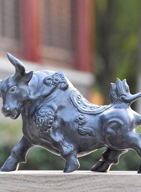 石头牛摆件镇宅牛气冲天石材青石雕刻牛办公室招财石雕十二生肖牛