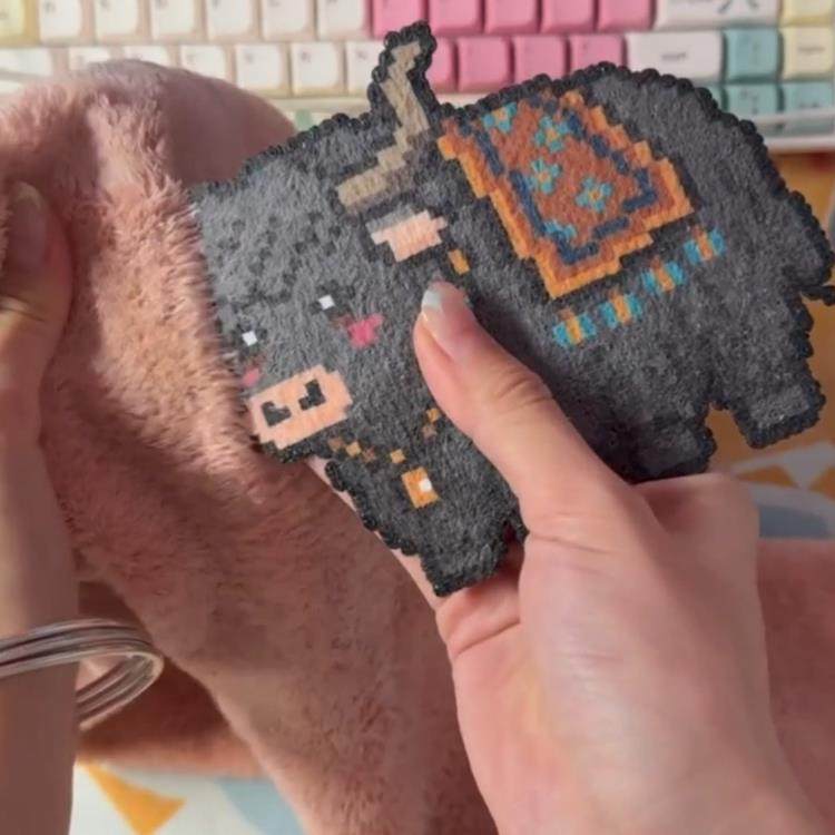 拼豆毛巾烫拼豆毛巾烫布可重复使用耐高温棉方巾拼豆豆手工diy,淘宝优惠券,粉丝福利购,淘宝优惠卷