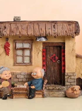 创意生日礼物老人老头老太太家居装饰品小摆件爷爷奶奶白头偕老