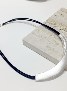 名族风复古新中式扭扭镶钻笑脸造型U形多层黑绳项链锁骨链颈链饰