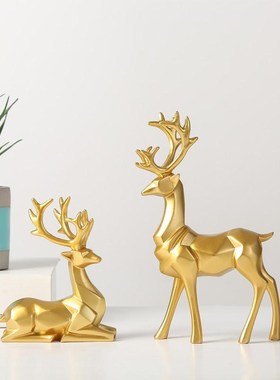 摆件客厅装饰品家居北欧麋鹿酒柜创意现代电视柜摆设工艺办公室小