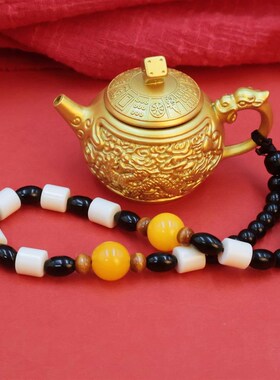 龙凤把把壶转转迷你小茶壶黄铜马上胡转转中式手把件打麻将工艺品