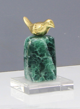 现代轻奢创意黄铜工艺品摆件天然水晶矿石酒柜电视柜书柜装饰品