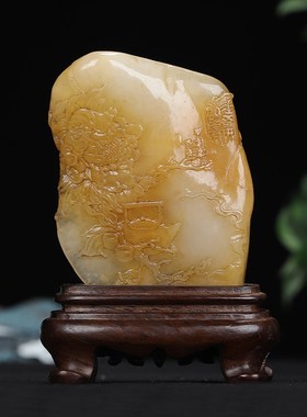 《花开富贵》寿山荔枝洞石 桌面摆件 送礼老师长辈领导端午节礼物