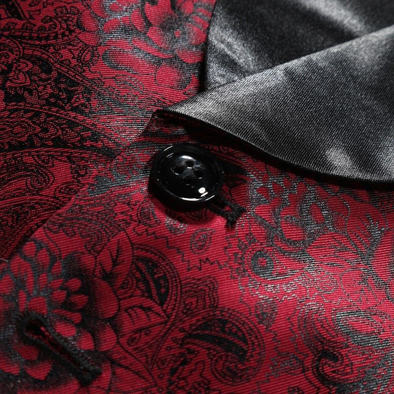 英伦风宫廷礼服青果领西装马甲男舞台演出服潮流拼色印花马夹外套,淘宝优惠券,粉丝福利购,淘宝优惠卷