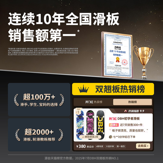 DBH Professional Skateboard丨Selling 1 million+ on the entire network