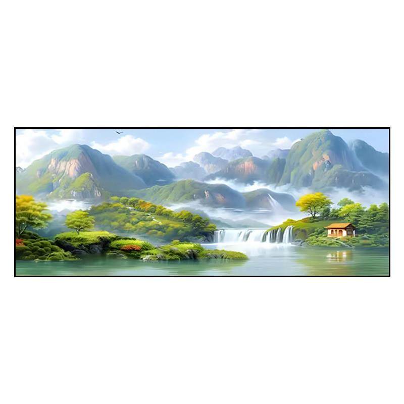 5d钻石画 画满钻新款点钻十字绣钻石绣2025客厅流水生财山水画 画,淘宝优惠券,粉丝福利购,淘宝优惠卷