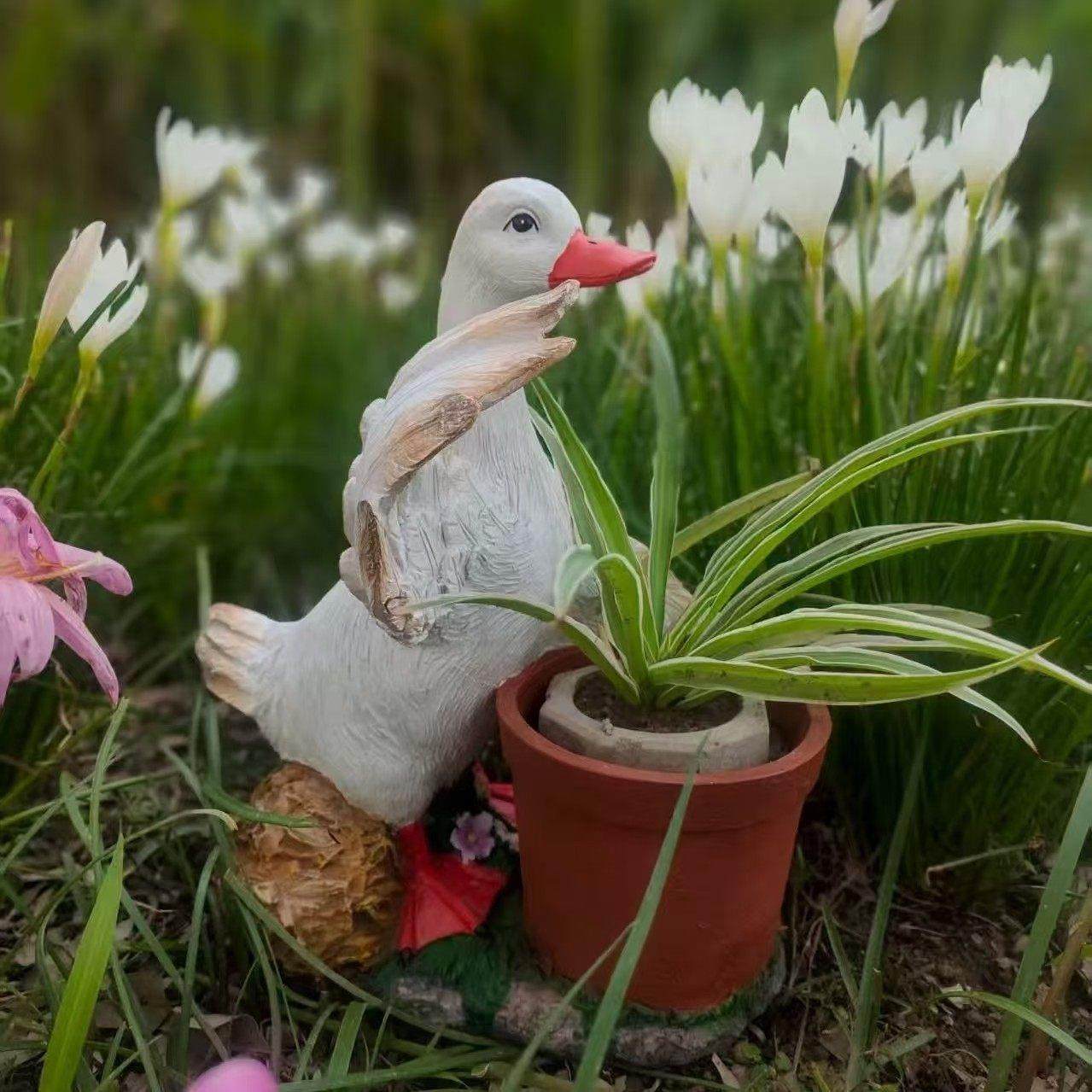 新款户外花园庭院阳台卡通鸭子花盆摆件幼儿园公园造景装饰品,淘宝优惠券,粉丝福利购,淘宝优惠卷