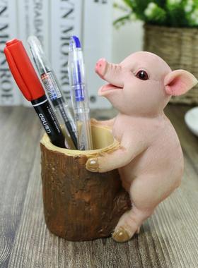 创意动物小猪考拉笔筒装饰办公室中小学生老师生日礼物开学笔筒