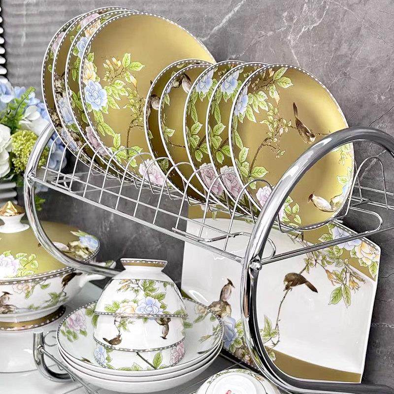 景德镇高级感2025新款陶瓷餐具米饭碗碗碟套装家用骨瓷乔迁新婚礼,淘宝优惠券,粉丝福利购,淘宝优惠卷